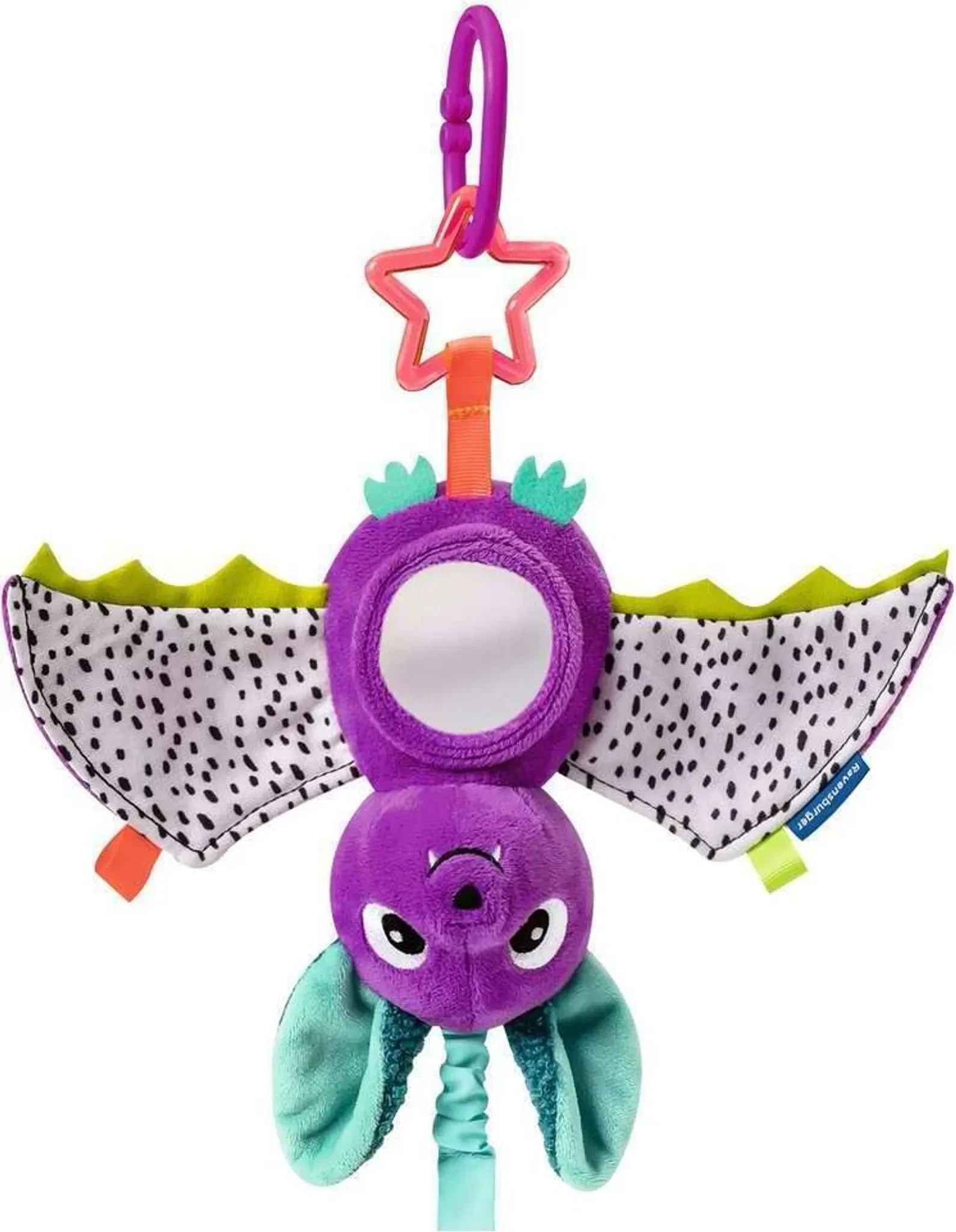 Baby Activity-Fledermaus – Kuschelspielzeug mit Spielelementen